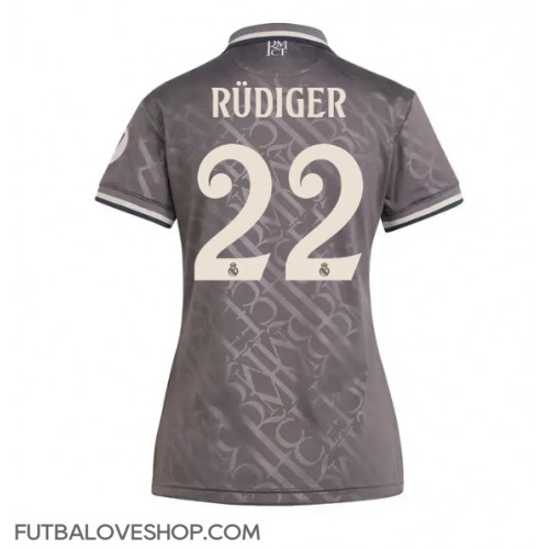 Dres Real Madrid Antonio Rudiger #22 Tretina pre Ženy 2024-25 Krátky Rukáv